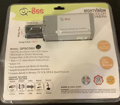 Q-See NightVision CCD Color Camera QPSCDNV Indoor Home Security NIP • $27.97