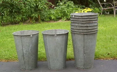 2 OLD GALVANIZED Sap Buckets Maple Syrup Bucket TAPERED  • $11.25