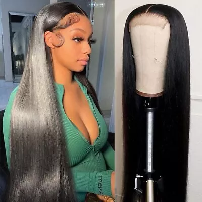 UNice Mongolian Straight Lace Front Human Hair Wigs For Black Women Pre Plucked • $91.97