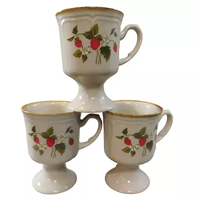 International Endura Collection La Fraise 3 Footed Strawberry Coffee Footed Mugs • $24.99