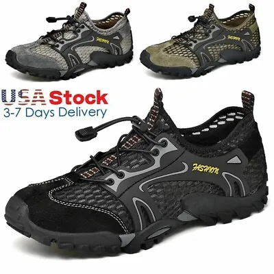 Men's Athletic Sneaker Hiking Climbing Wading Comfortable Casual Walking Shoes • $28.06