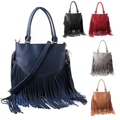 £14.95 • Buy Women's Bags & Handbags Large Tote Bag Ladies Fringed Tassel Shoulder Bag Strap