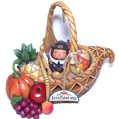 Jim Shore Bounty Of Blessings Thanksgiving Cornucopia Basket 4031690 No Box • $40