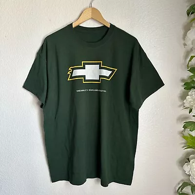 Oakland A's Athletics Shirt Mens X Large Green Logo Chevrolet Ad • $10.43