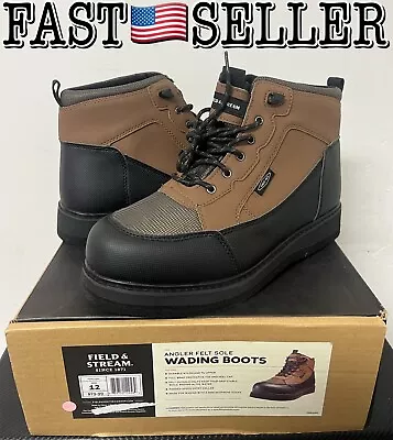 Field & Stream Men's Angler Felt Sole Wading Boots Size 12 - NEW IN BOX! • $74.87