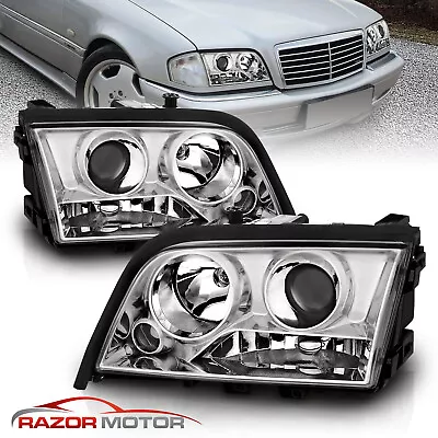 94-00 Fit Mercedes-Benz W202 C-Class 4DR Sedan Chrome Projector Headlights • $160.53