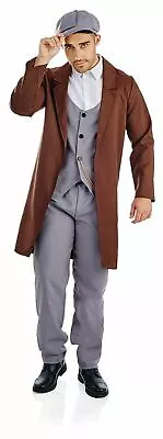 Mens 1920s Gangster Costume M L XL Adult 20s TV Gang Crime Boss Suit Fancy Dress • £34.99