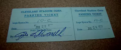 Cleveland Municipal Stadium 7/28/1979 Parking Ticket Signed By Dino Lucarelli • $19.99