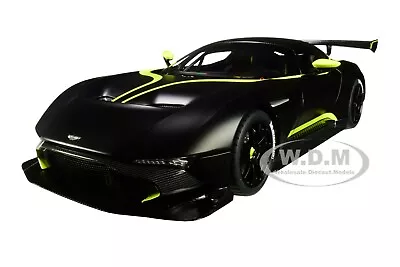 Aston Martin Vulcan Matt Black W/lime Green Stripes 1/18 Car By Autoart 70262 • $229.99