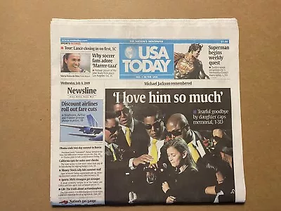 USA Today MICHAEL JACKSON Memorial July 8 2009 Complete Newspaper NEW UNREAD • $14.99