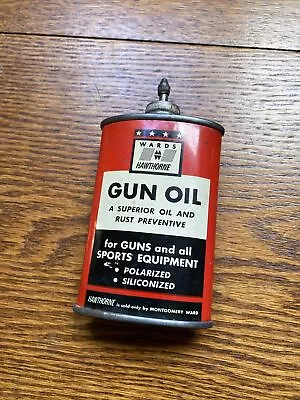 Vintage Wards Hawthorne Gun Oil Tin Lead Top  Handy Oiler EXCELLENT NO RESERVE • $3.25