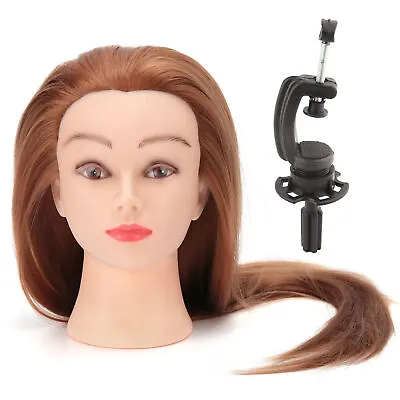 Salon Real Human Hair Training Head Hairdressing Style Mannequin Doll&Clamp US • $20.09