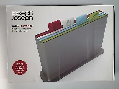 NEW Joseph Joseph Index ADVANCE Colour Coded SILVER Non-Slip Chopping Board Set • $79.95