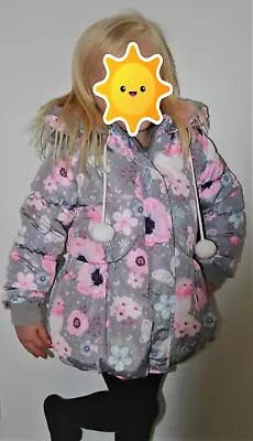 Girls Toddler Thick Winter Coats Robin & Butterfly Design • £14.50