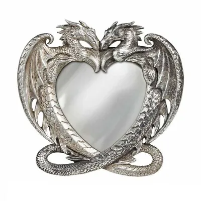 £18.95 • Buy DRAGON HEART FRAMED MIRROR Alchemy Gothic Fantasy Mythical Animal Antique Silver