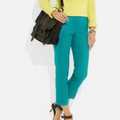 J Crew Cafe Capri Turquoise Wool Womens Career Pants 00 • $37.99