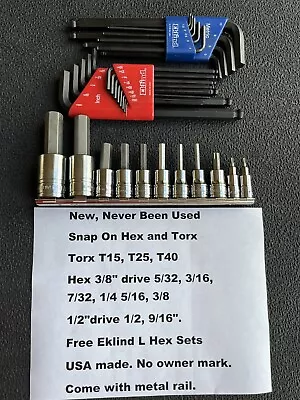 Snap On Hex Bit Socket Set Allen Hex And Torx With Goodies NEW Sae • $100