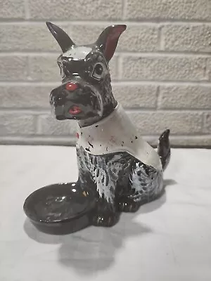 Vintage Black/ White Scotty Dog Ceramic Planter Trinket Dish Pandora Japan • $19.09