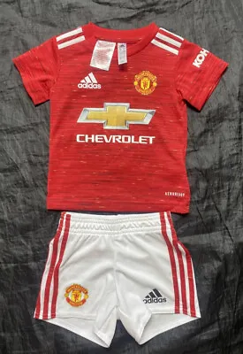 Full Kit MANCHESTER UNITED Shirt Shorts ADIDAS Little Boy Baby 74cm /6-9 MONTHS • £35