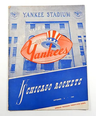 New York Yanks VS Chicago Rockets 9/5/47 Vintage AAFC Football Program • $39.99