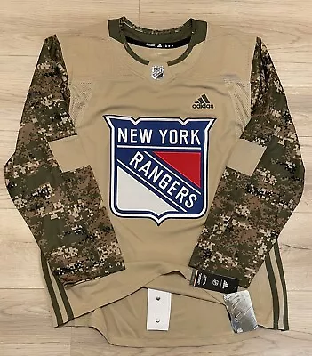 NEW Authentic Adidas New York Rangers Military Appreciation Camo Jersey Size 50 • $179.99