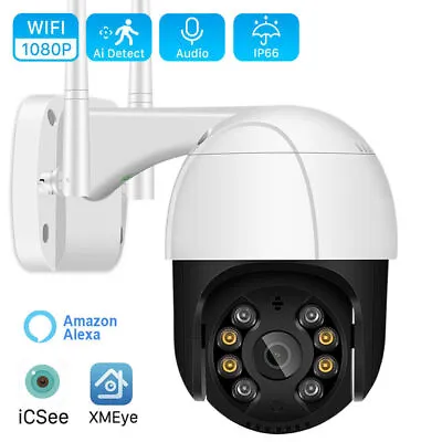 ICSee 1080P WIFI IP 4X ZOOM Camera Wireless Outdoor CCTV PTZ Smart Home Garden • £9.59