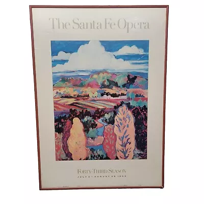 The Santa Fe Opera Art Poster 43rd Season 1999 By Susan Amstater Framed 31x22 • $89.99