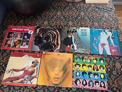 The Rolling Stones 7 Album Lot(8 Records)vintage Rock Vinyl LP’s G To VG Rare • $49.99