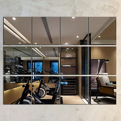 12PCS Gym Mirror For Home Gym Mirror Tiles For Wall 12 X 12 Square Mirror Frame • $60.03