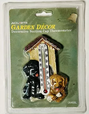 Vintage Acu Rite Decorative Suction Cup Garden Thermometer Puppy Dog Figurine • $16.19