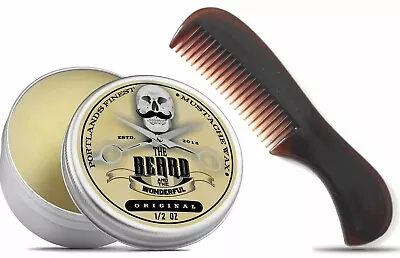 £5.88 • Buy Wax Moustache Beard With Pocket Beard Comb Styling Kit For Mens Grooming Set