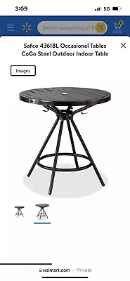 Safco CoGo Steel Outdoor/Indoor Table - 30in. Round Black Model# 4361BL • $125