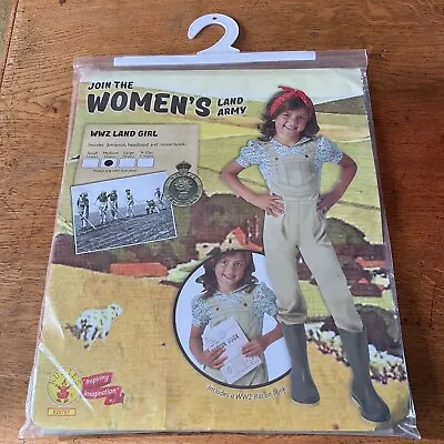 Rubies WW2 Wartime Land Girl Childrens Age 5-6 Girls Fancy Dress Costume New • £7