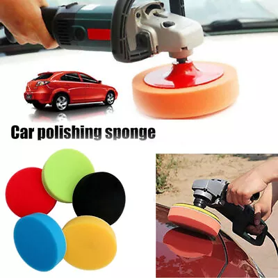 5  5Pcs Car Polisher 5 Inch Sponge Polishing Waxing Buffing Pads Set Compound UK • £7.99