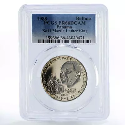 Panama 1 Balboa Martin Luther King Freedom Church PR66 PCGS CuNi Coin 1988 • $249.16