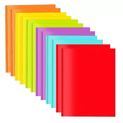 Heavy Duty Plastic Folder With Prongs - 12pcs，Assorted Color 2 Pocket Folder ... • $14.59