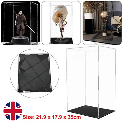 Large Acrylic Display Case Dustproof Box Perspex Clear Collectibles Model UK • £11.89
