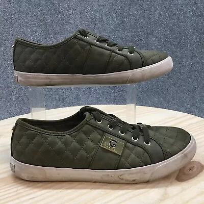 G By Guess Shoes Womens 9 M Backers2 Quilted Comfort Sneakers Green Faux Leather • $14.85