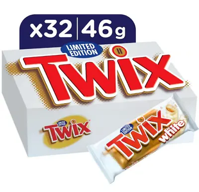TWIX WHITE CHOCOLATE 32 BARS FULL BOX OF 32 X 46g BBE 28/01/2024 • £18