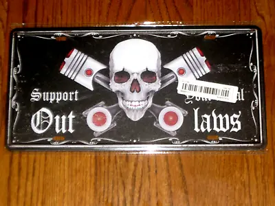 9/418 Vintage   Motorcycle  Support Your Outlaws  Tin Sign  (8x12) • $16.95