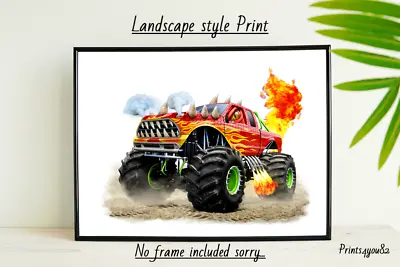 Monster Truck A4 Print Poster Picture Unframed Wall Art Home Decor Gift New • $5.04