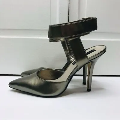 STEVEN By Steven Madden Metallic Gray Pointed Toe Heels Size 9 • $60