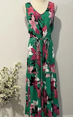 Green Multicoloured/Floral Maxi Dress Size 14 • $8