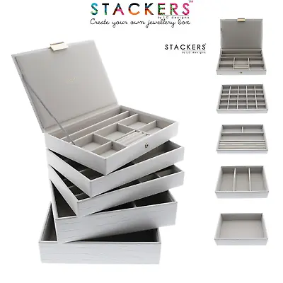Stackers Classic Size Jewellery Boxes WHITE CROC Make Your Own Set FREE DELIVERY • £23.95