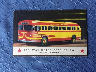 Vintage Postcard: Red Star Motor Coaches Salisbury Maryland  1943 Postmark • $5.99