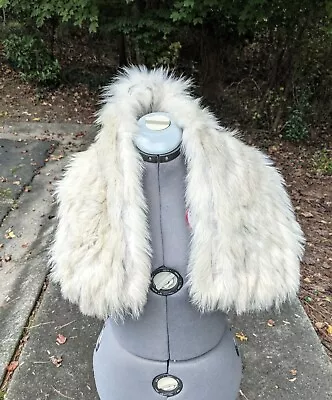 White Silver Fox Fur Scarf Upcycled From A Fur Coat 3' Long 8  Wide • $44.99