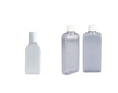 Clear Plastic Bottle 50ml 100ml Large Letter  PVC Toiletry/Liquid/Gel/Oil Postal • £3.99