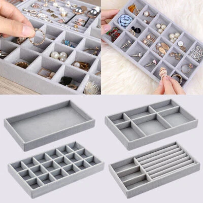 Jewellery Display Box Storage Earring Tray Jewelry Case Organizer Ring Holder AU • $9.95