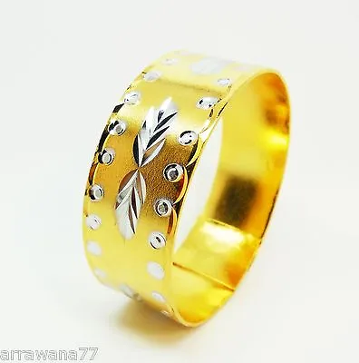 $27.93 • Buy Band 22K 23K 24K THAI BAHT Yellow Gold Plated Jewelry Bangle Bracelet Women