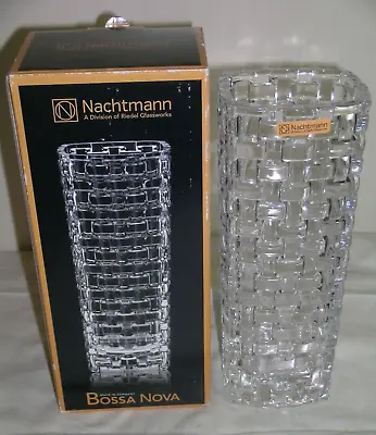 Vintage Nachtmann Crystal Vase Bossa Nova 11  Basket Weave New In Box NIB • $169.60
